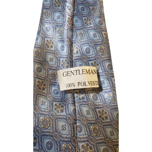 Gentleman 100% Polyester Tie Geometric Pattern in‎ Blues Mens Neck Tie - Picture 5 of 9